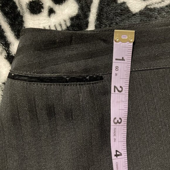 REITMANS Black ribbed pencil skirt ~ Y2K goth MEDIUM LARGE striped lined skirt - Picture 11 of 14